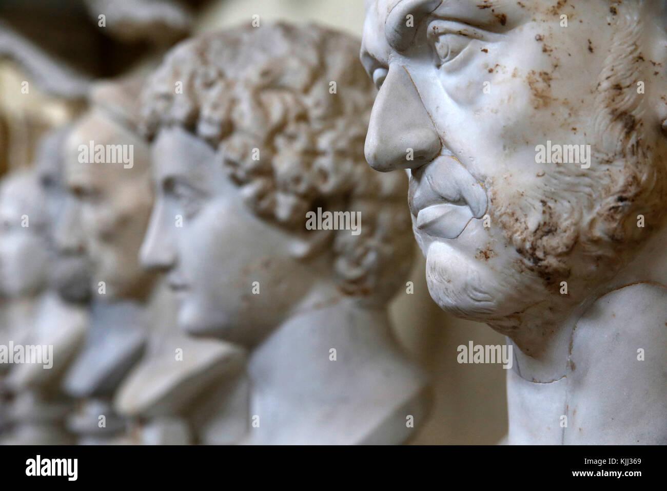 Musées du Vatican, Rome. Musée Chiaramonti. Les bustes de l'Italie. Banque D'Images