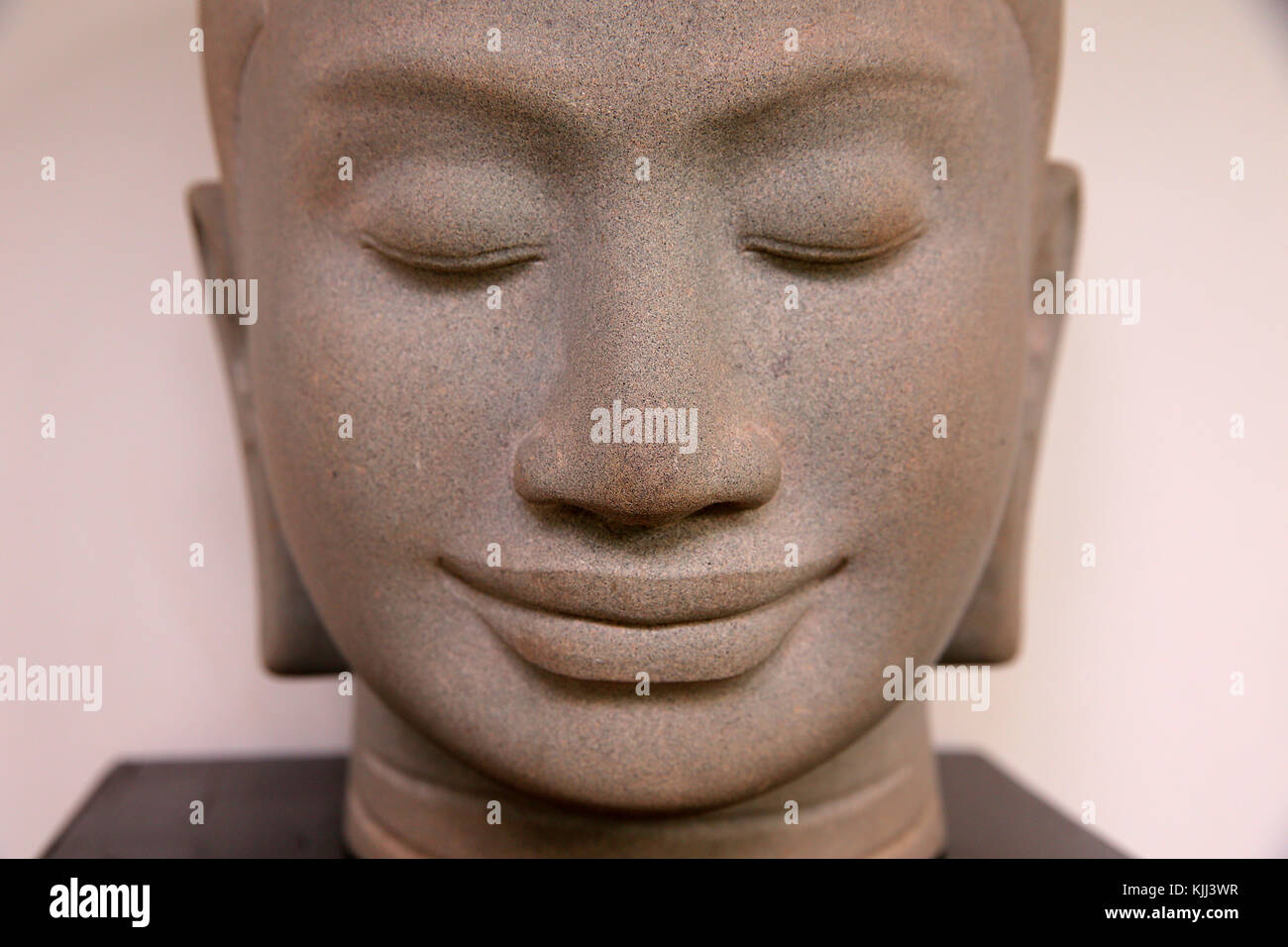 Close-up d'une tête de Bouddha. Le Cambodge. Banque D'Images