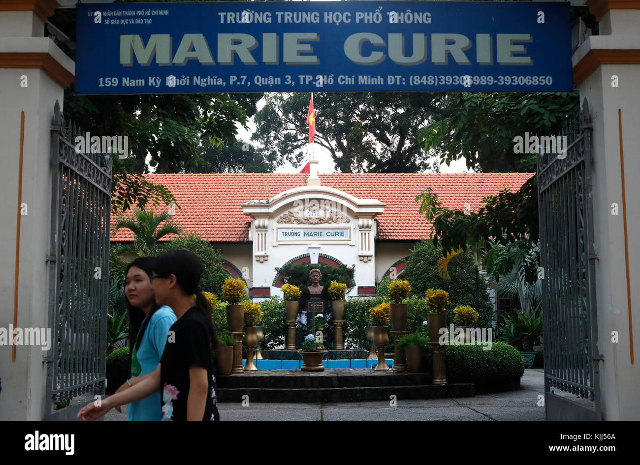 L'école Marie Curie. L'architecture coloniale française. Ho Chi Minh Ville. Le Vietnam. Banque D'Images