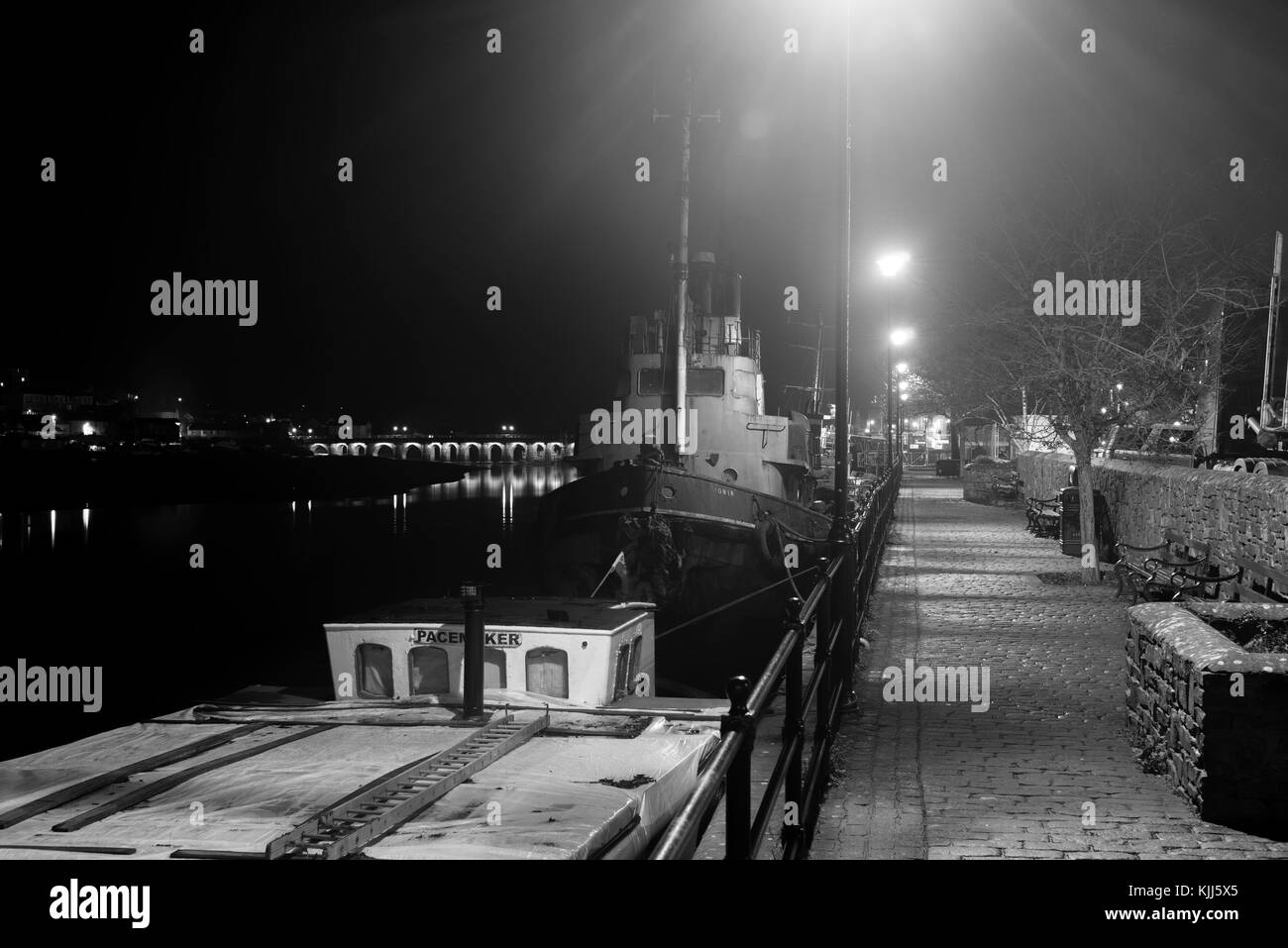 La nuit, les navires, Bideford Devon Banque D'Images