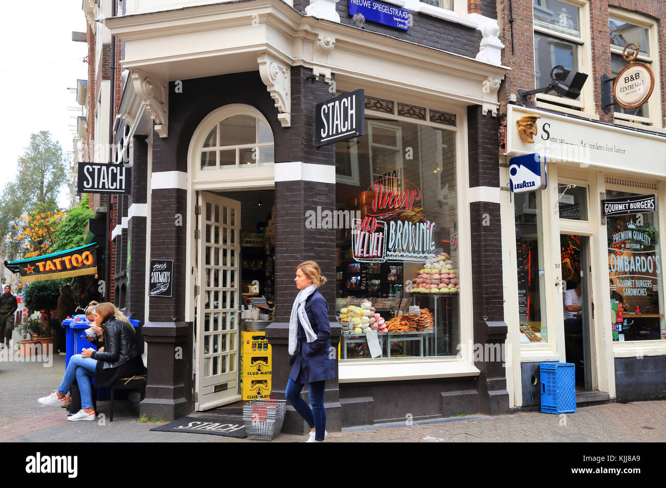 Trendy Kerkstraat dans l'art et antiquités d'Amsterdam, aux Pays-Bas Banque D'Images