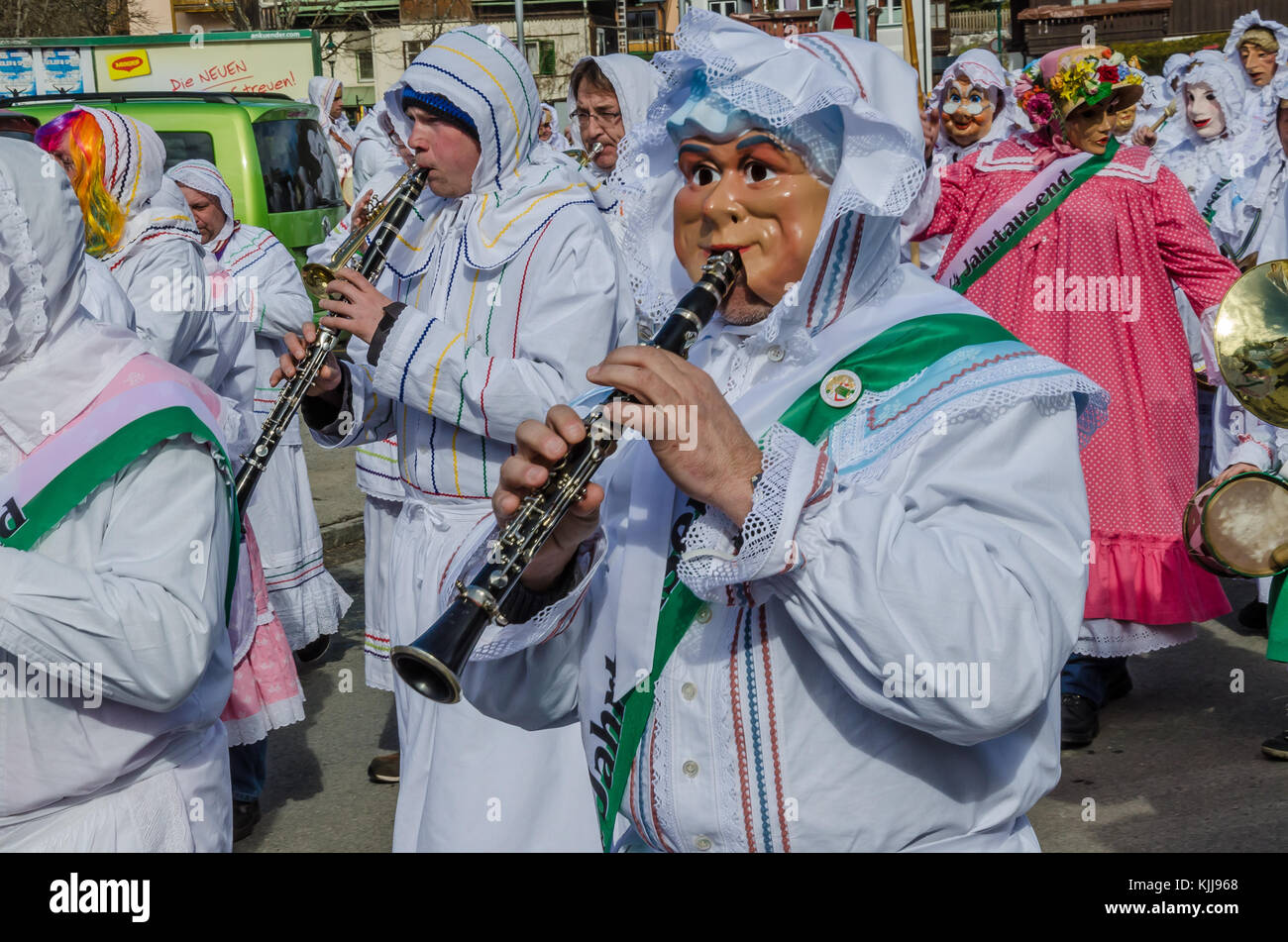 L'expérience de la légendaire Aussee en Autriche : Carnaval carnaval costumes et coutumes traditionnelles sont les maîtres mots de cet événement fantastique en février. Banque D'Images