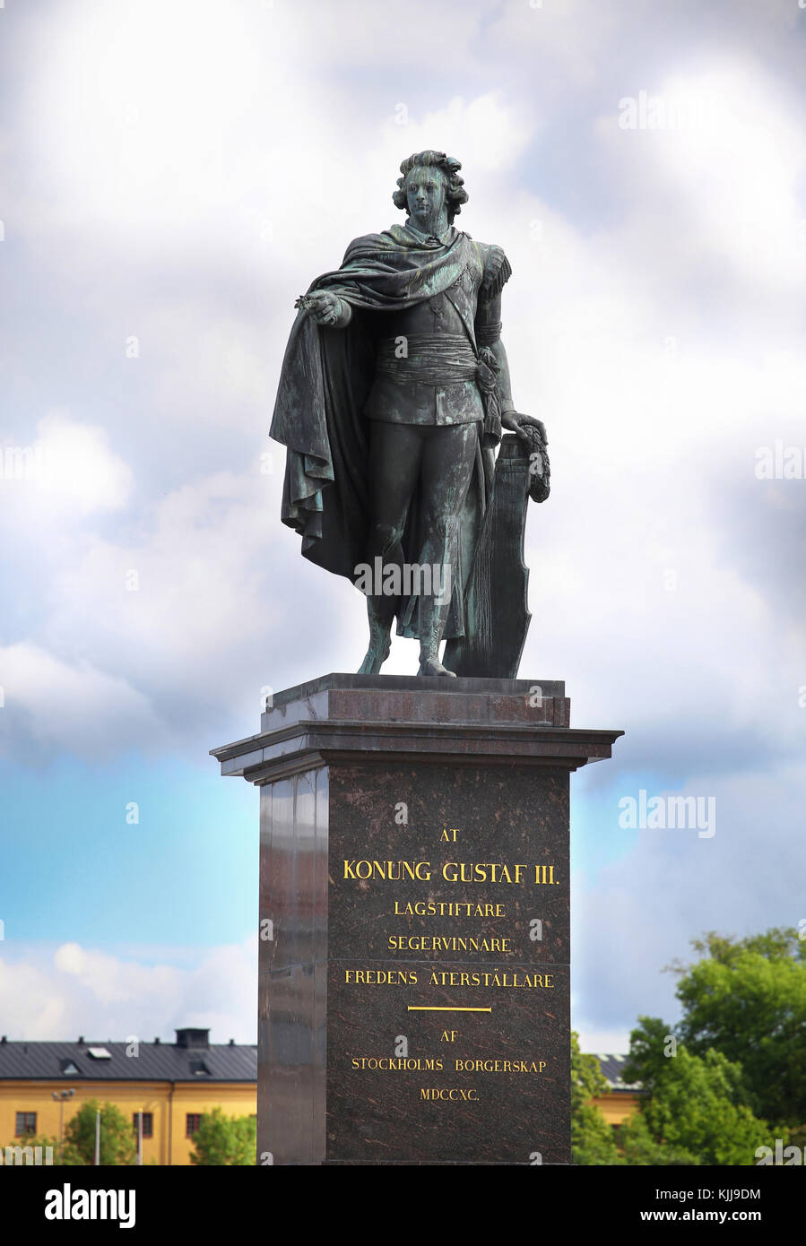Statue de konung gustaf iii à Stockholm, en Suède. Banque D'Images
