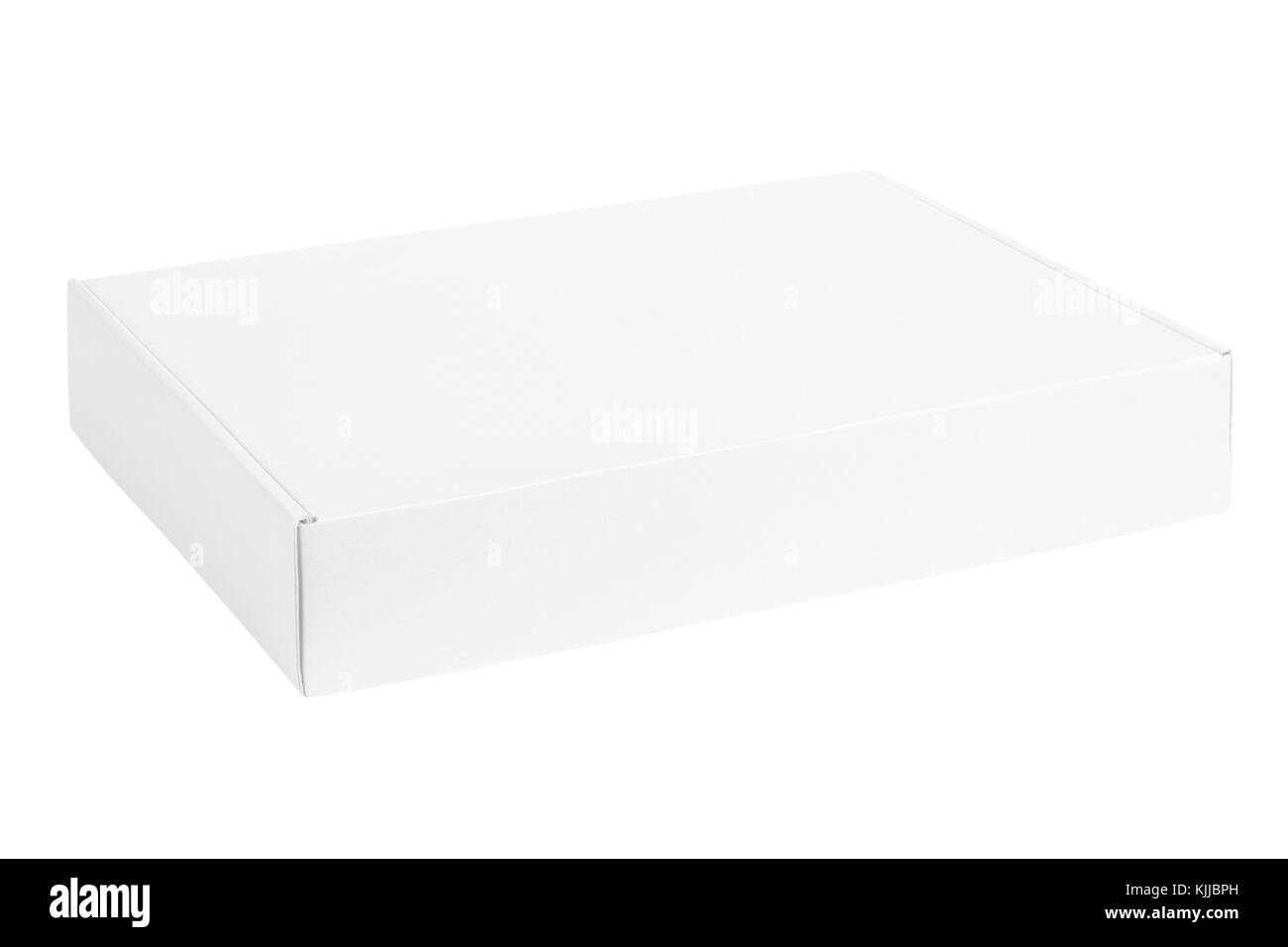 Boîte de carton blanc sur blanc Banque D'Images