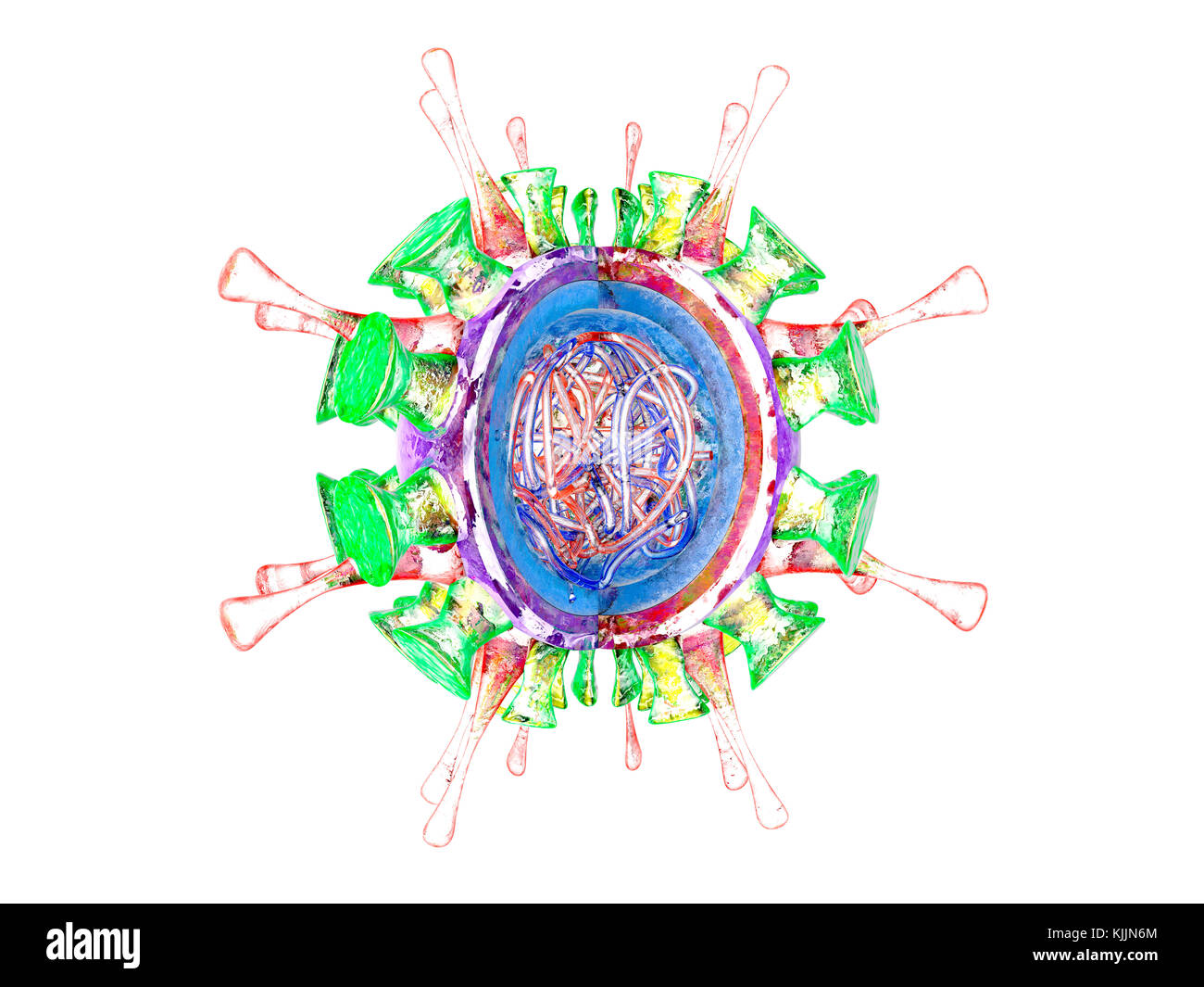 Les virus influenza, 3D Rendering Banque D'Images
