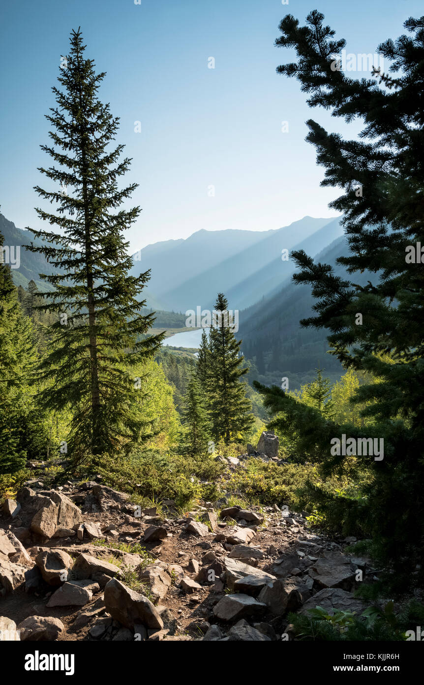 MAROON LAKE WHITE RIVER NATIONAL FOREST ASPEN COLORADO 81611 Banque D'Images