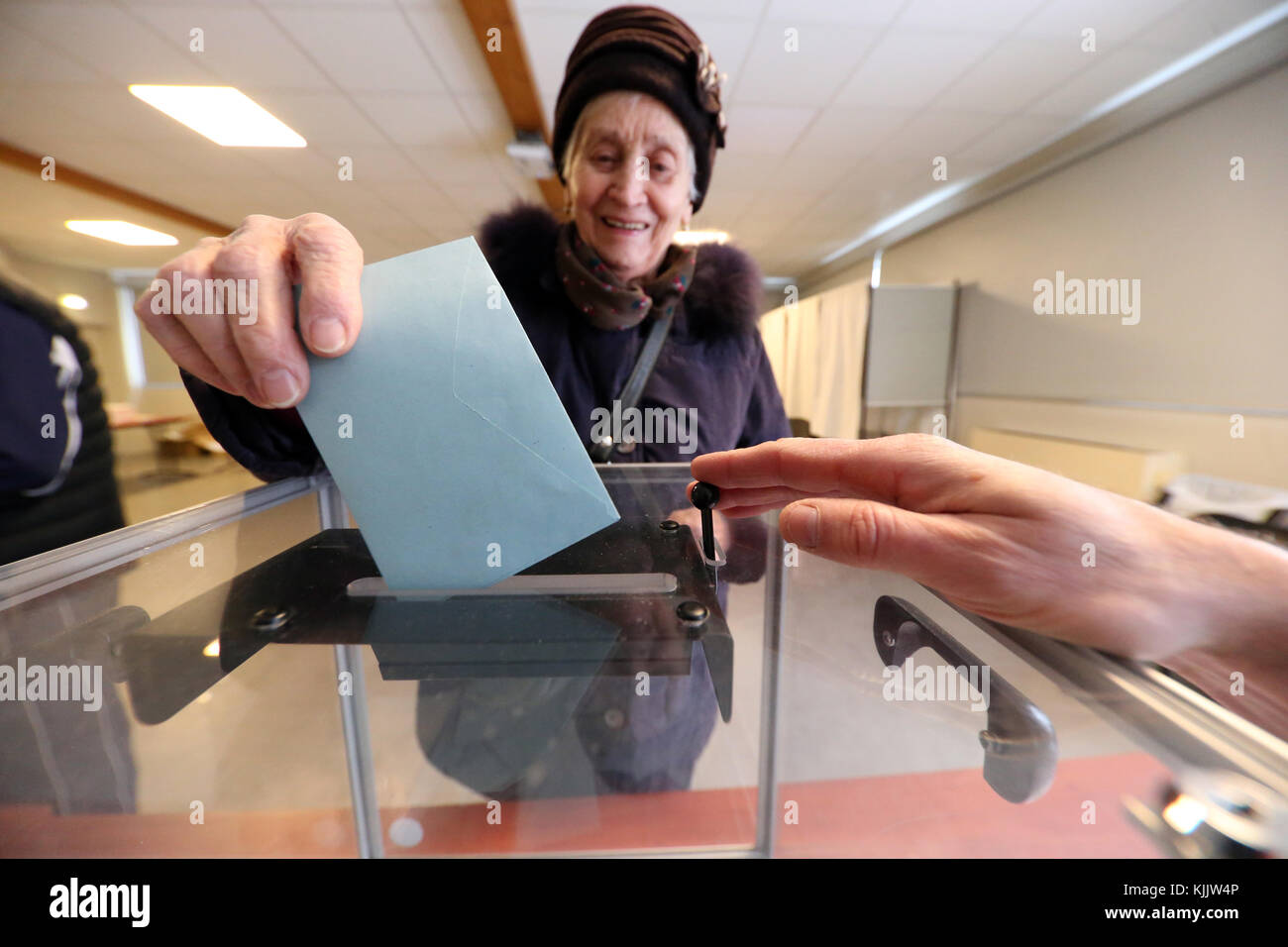 Parti socialiste français primaire présidentielle. Les élections. De Cluses. La France. Banque D'Images