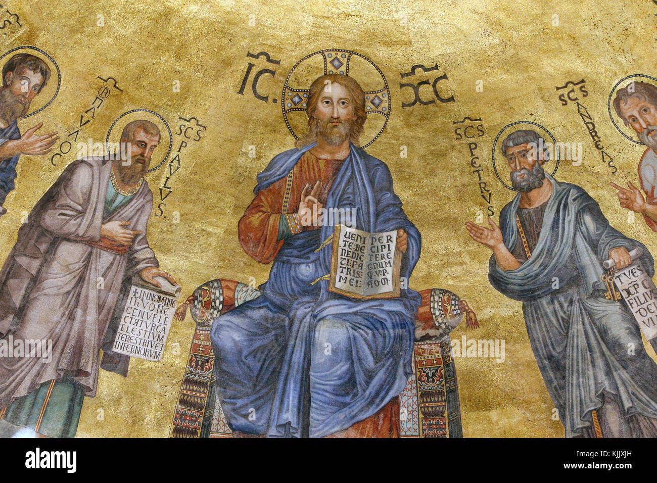 Saint Paul hors les murs", l'église de Rome. Détail de la fresque du chœur. L'Italie. Banque D'Images