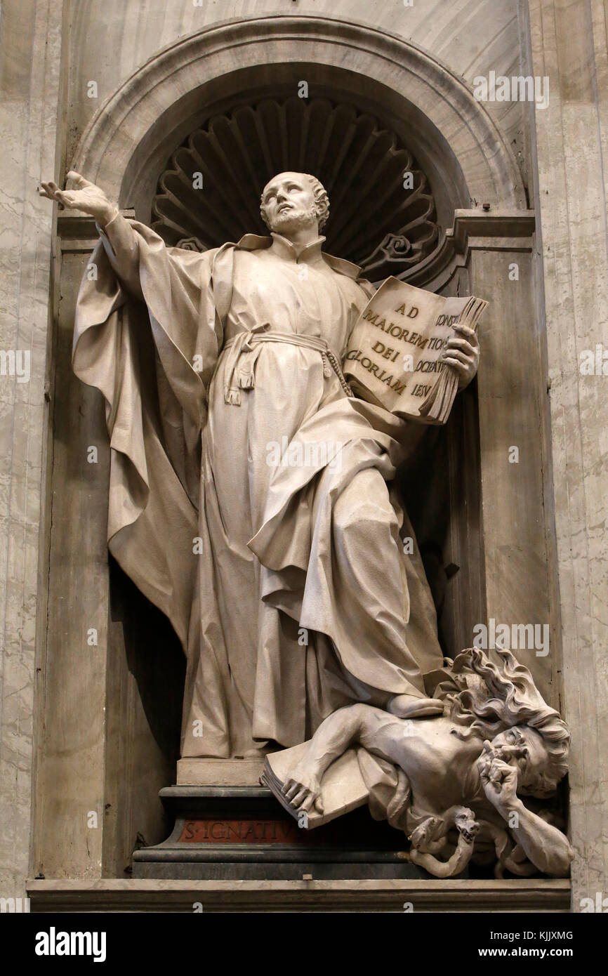 Saint Philippe Neri statue dans la basilique Saint-Pierre, à Rome. L'Italie. Banque D'Images