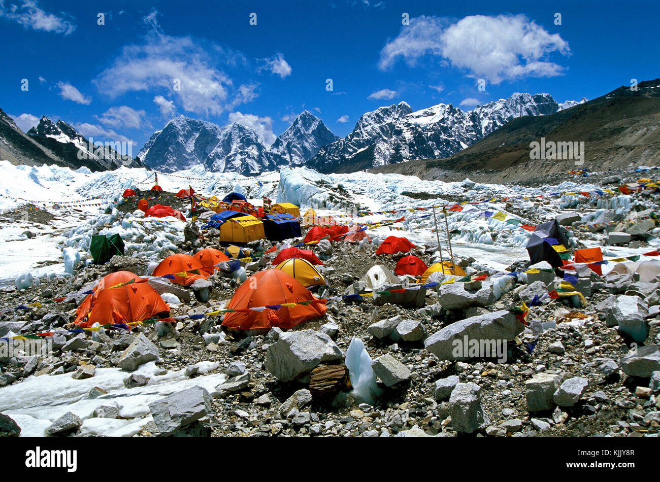Camp de base de l'Everest. Solu Khumbu. Le Népal. Banque D'Images