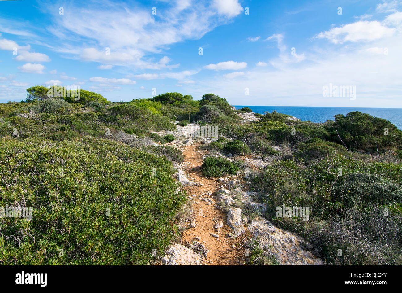 Villa avec vue sur la mer, Ibiza, ESPAGNE Banque D'Images