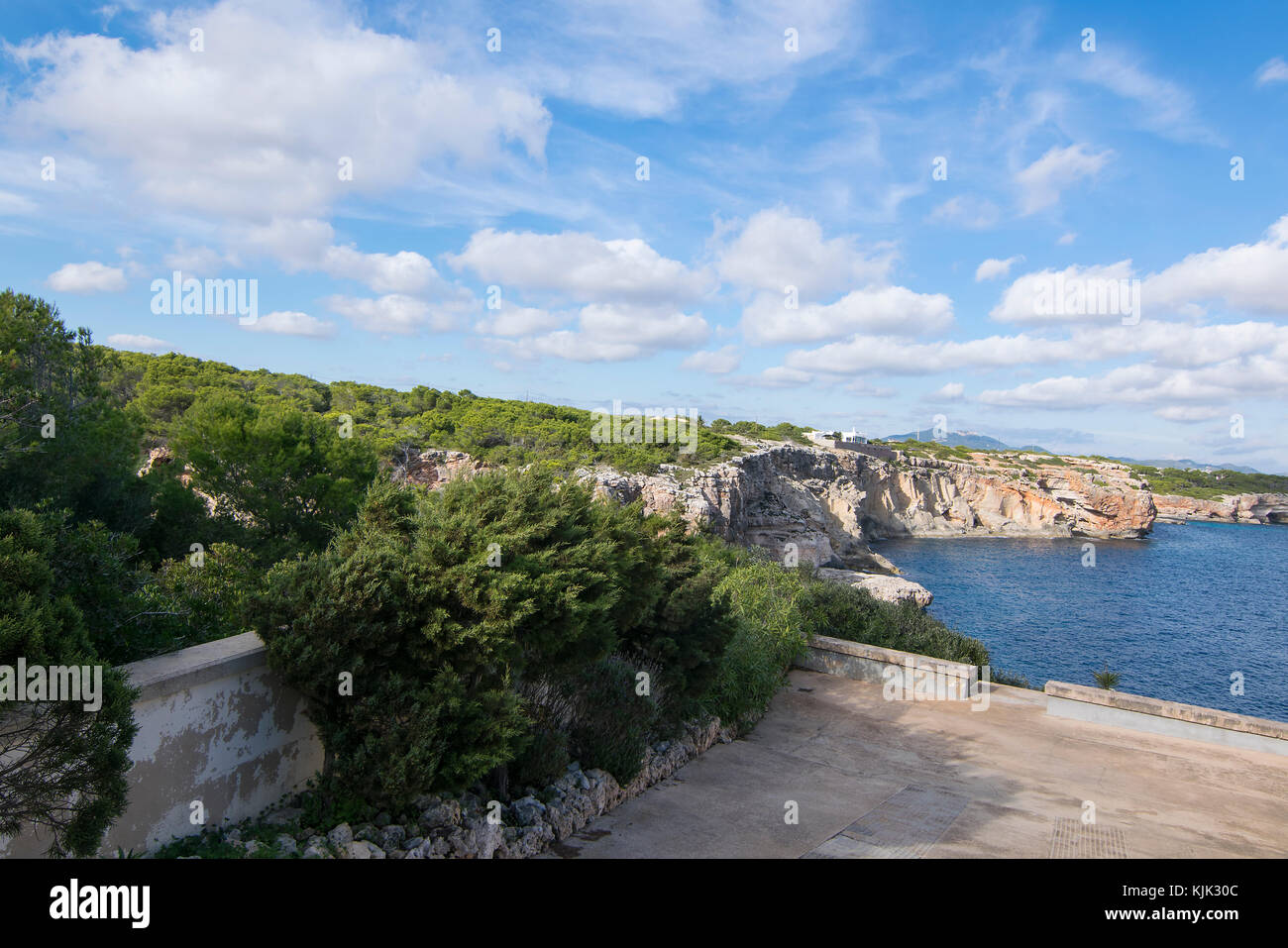 Villa avec vue sur la mer, Ibiza, ESPAGNE Banque D'Images