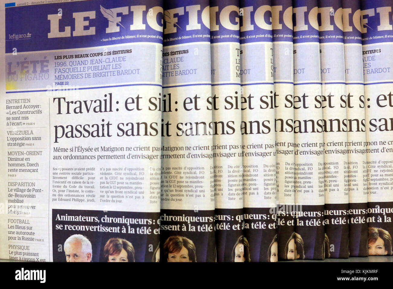 Les journaux quotidiens français. Le Figaro Banque D'Images