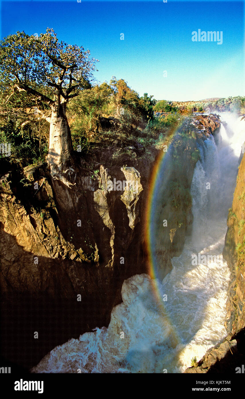 Epupa Falls sur la rivière Kunene. La Namibie. Banque D'Images
