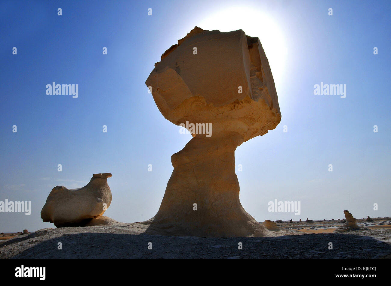 Le désert blanc, province Assiout. L'Égypte. Banque D'Images
