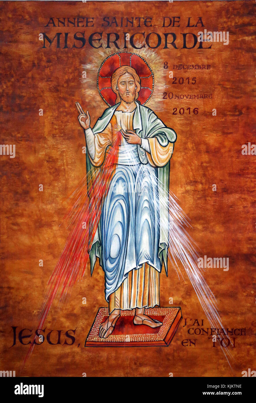 Rosans abbaye bénédictine. Jésus. Le Jubilé Extraordinaire de la miséricorde : 8 décembre 2015 Ð 20 novembre 2016 en France. Banque D'Images