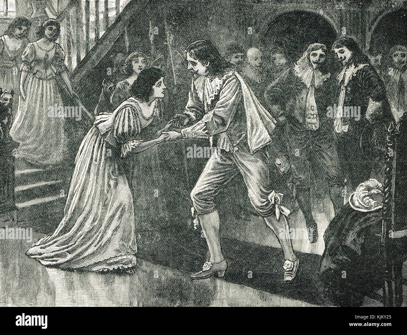 Charles Ier accueille sa reine en Angleterre, 1625 Banque D'Images