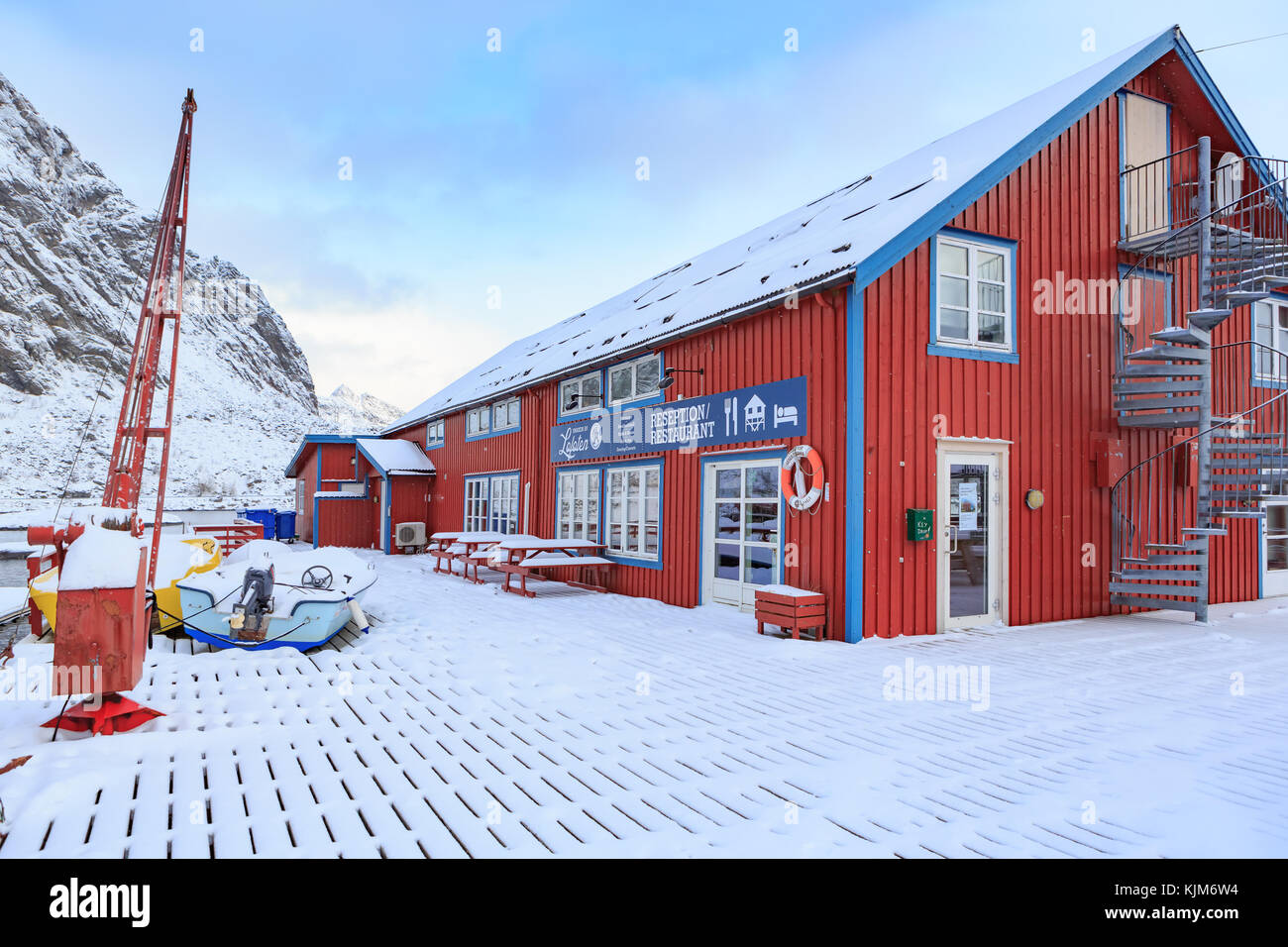 Le village de pêcheurs un i Lofoten Lofoten, Norvège, sur Banque D'Images