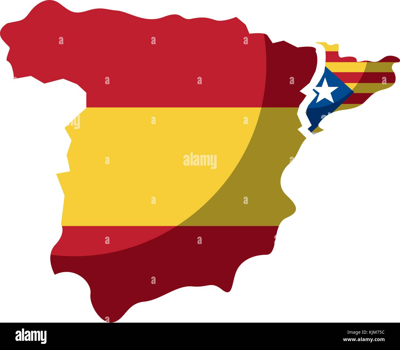 Droit sur l'icône du drapeau catalunya Illustration de Vecteur