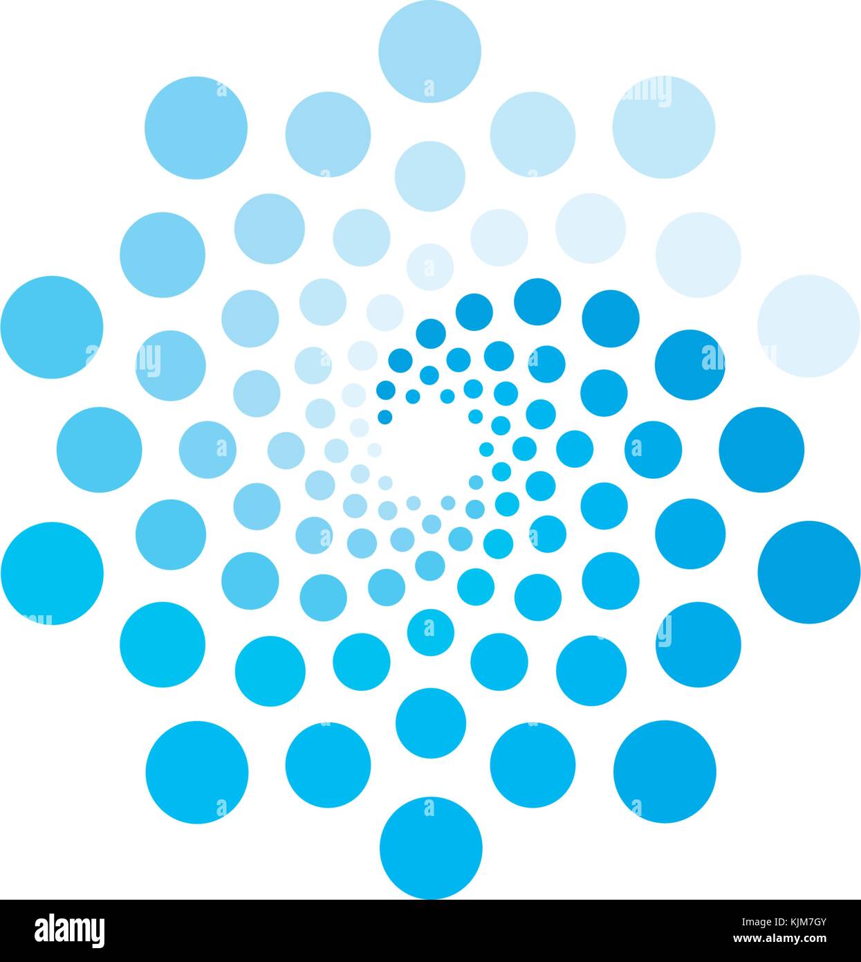 Logo couleur bleu mer vague. révolution numérique la technologie, signe des cercles. ronde logotype. processus de téléchargement icône. Illustration de Vecteur
