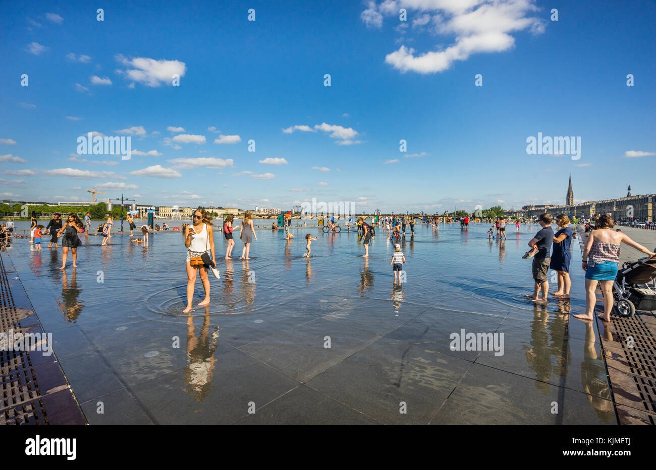 France, département de la Gironde, Bordeaux, Miroir d'eau miroir d'eau à la place de la Bourse Banque D'Images