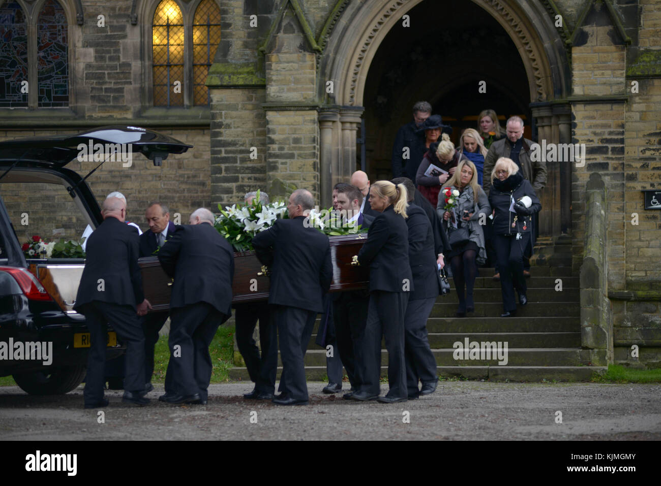 Bobby Knutt obsèment à l'église Wentworth, près de Rotherham, dans le Yorkshire du Sud, au Royaume-Uni. Banque D'Images