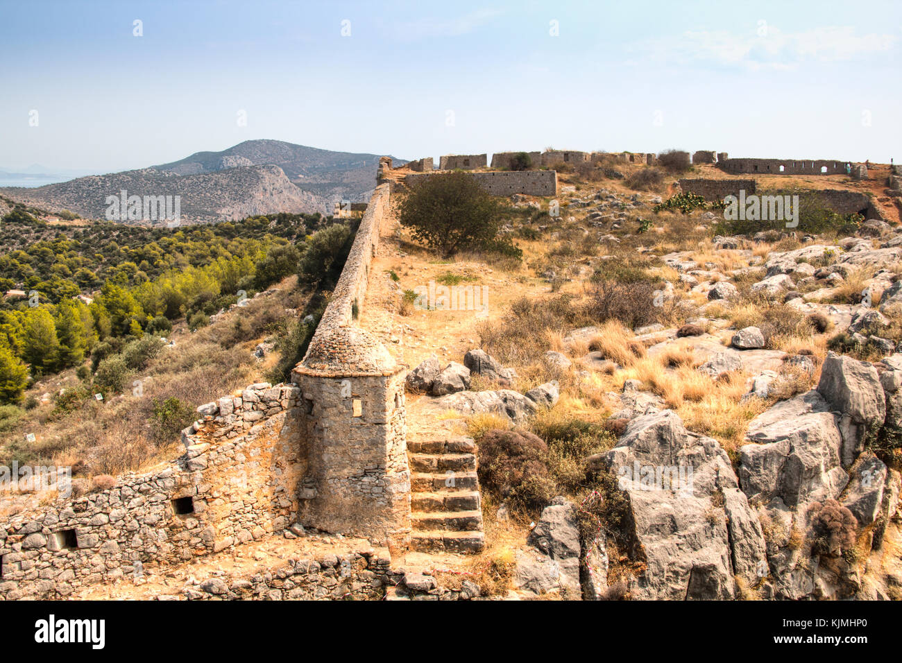 Le magnifique château de palamidi sur une colline dans le centre de l'ancienne ville nauplie en Grèce Banque D'Images