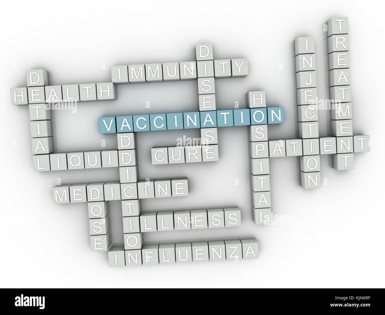 Concept de vaccination 3d nuage de mots Banque D'Images