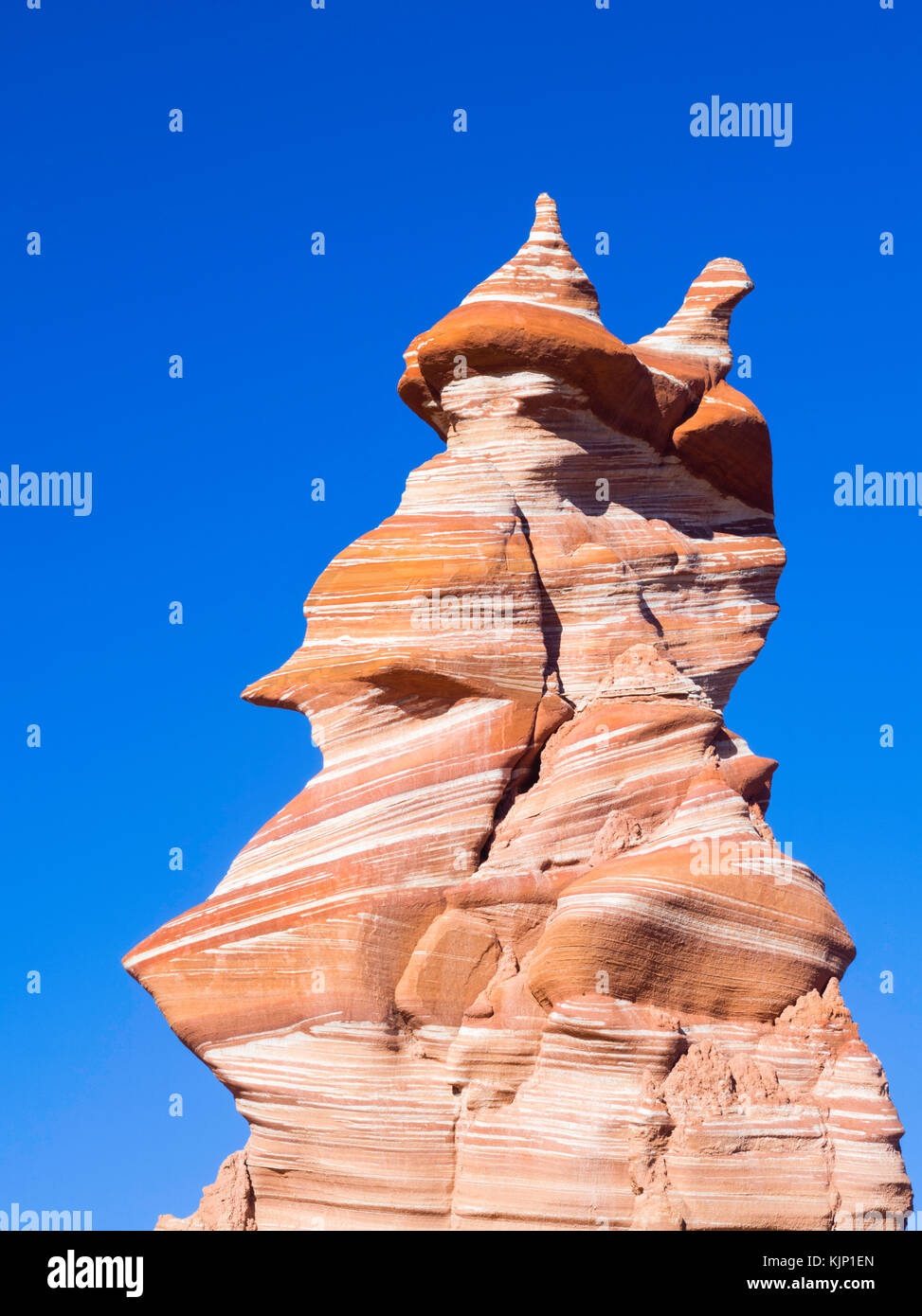 Matin vue du Clown Hopi, une formation de grès Moenave dans l'Adeii Echii Falaises de Coconino county, Arizona. Banque D'Images