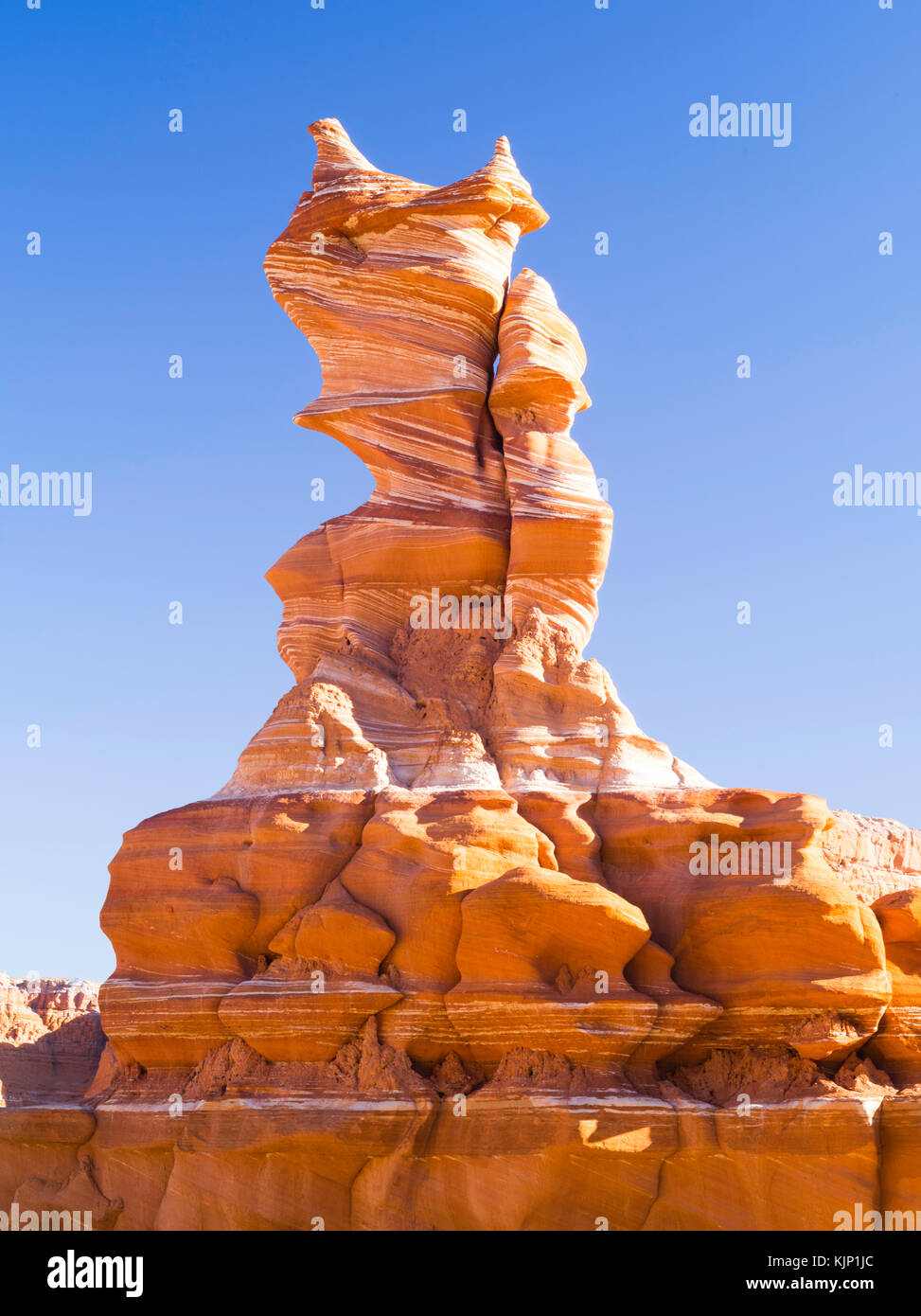 Matin vue du Clown Hopi, une formation de grès Moenave dans l'Adeii Echii Falaises de Coconino county, Arizona. Banque D'Images