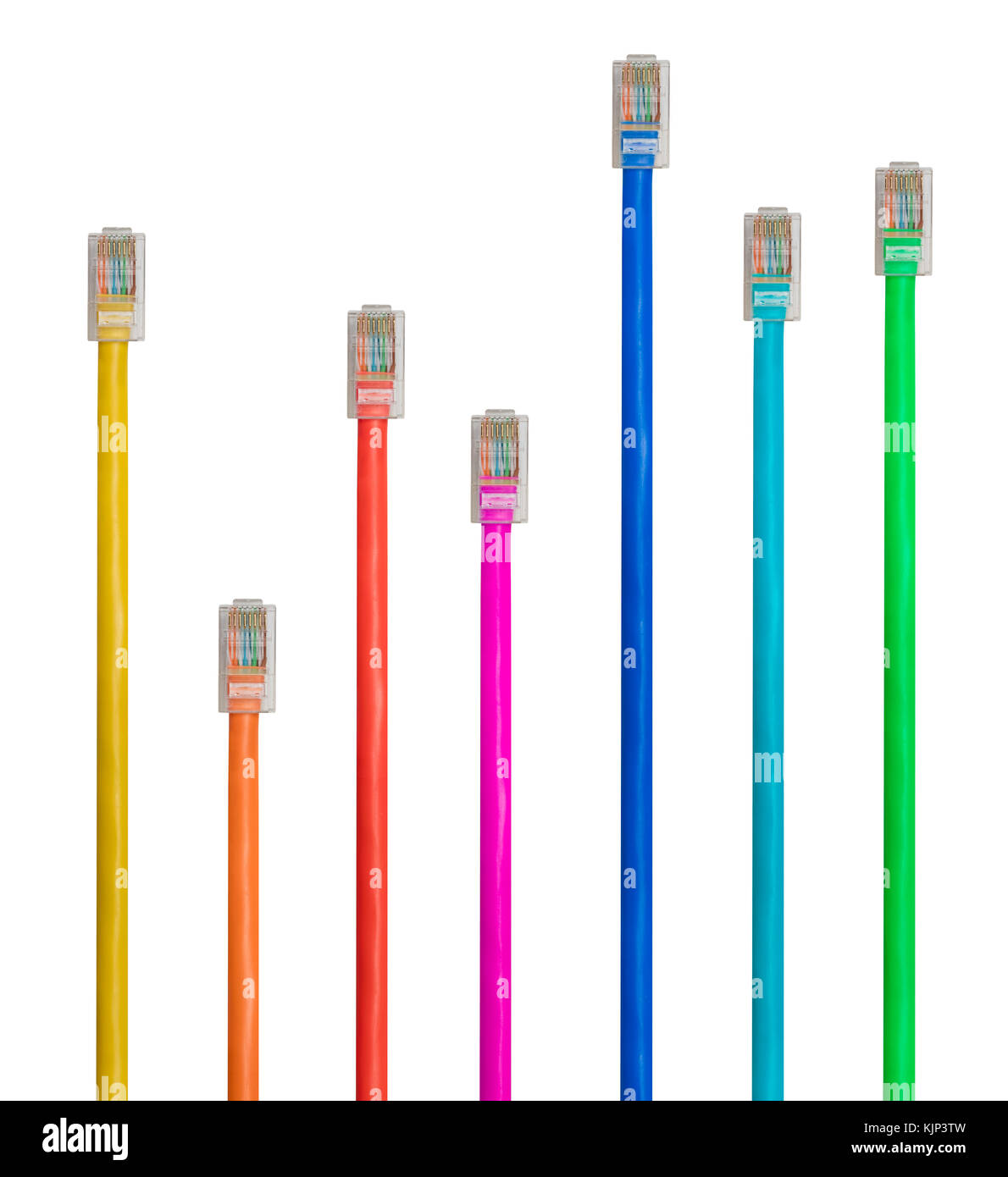 La disposition des câbles Cat5 isolées pour illustrer la neutralité du net Banque D'Images