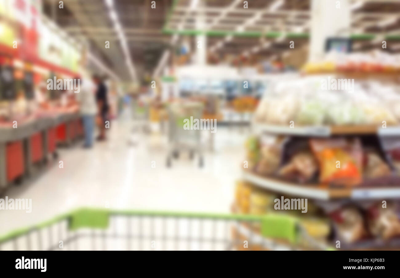 Supermarché épicerie vendent fréquemment utilisé des images brouillées Banque D'Images