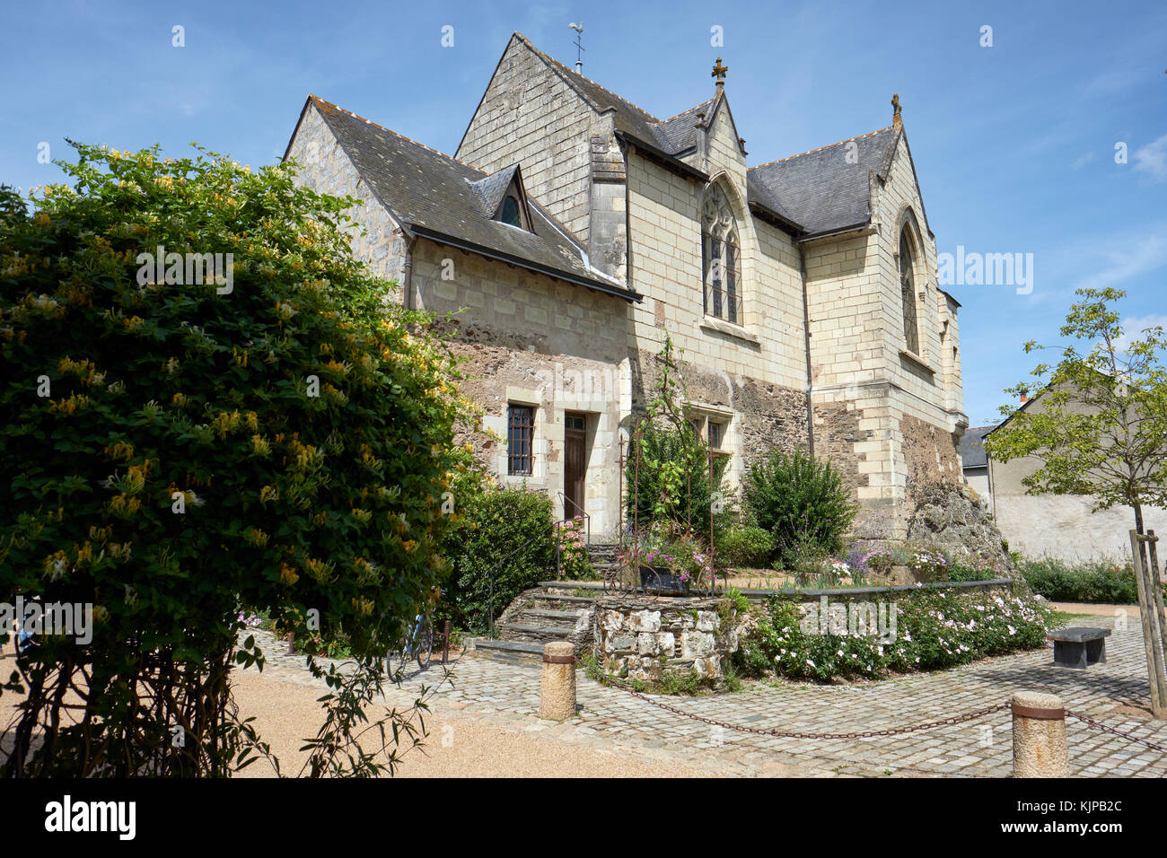 La petite ville historique de Behuard une petite Cité de Caractère située sur une île sur la Loire près d'Angers dans la vallée de la Loire en France. Banque D'Images