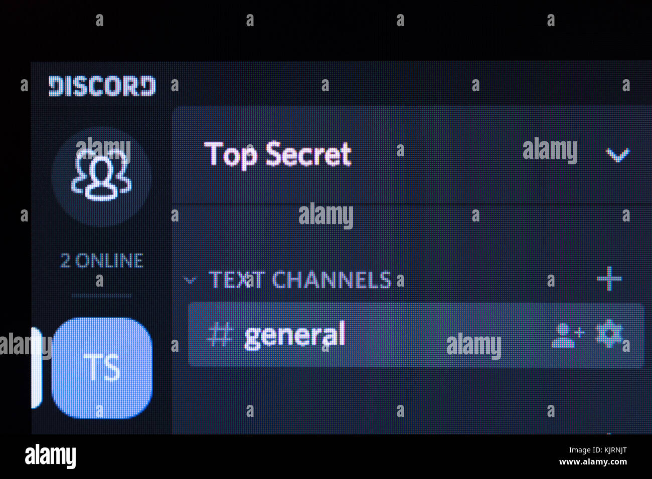 La discorde app top secret channel Banque D'Images