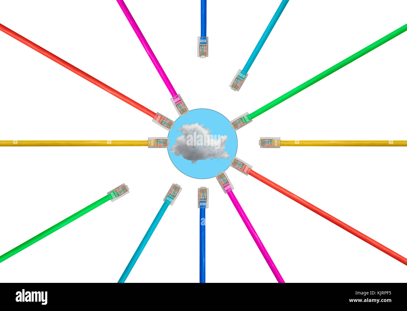 La disposition des câbles Cat5 isolées pour illustrer les connexions internet Banque D'Images