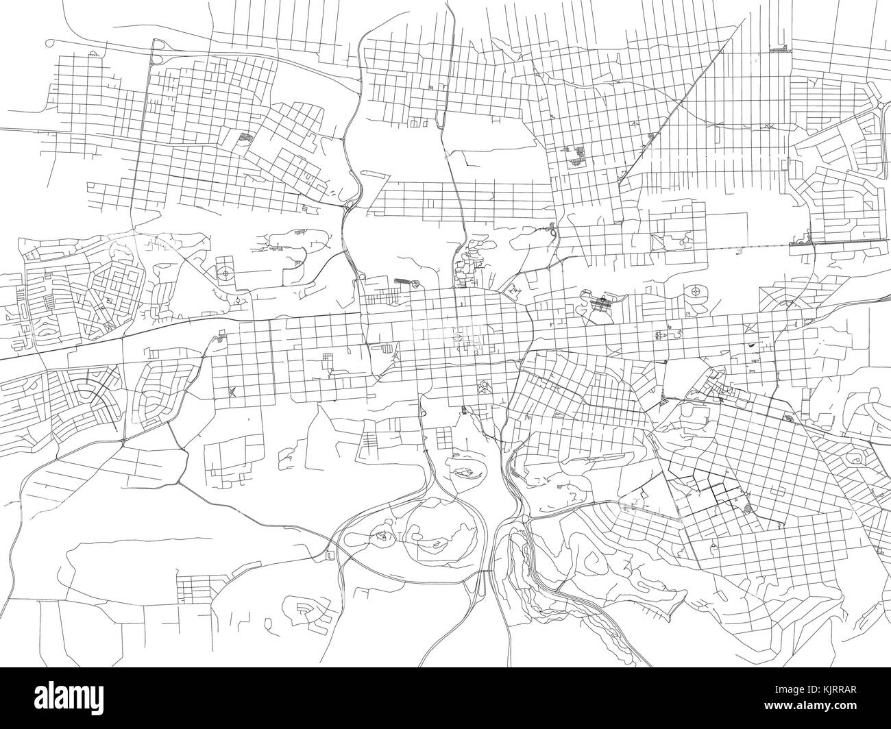 Rues de Pretoria, plan de ville, Afrique du Sud. Plan des rues Illustration de Vecteur