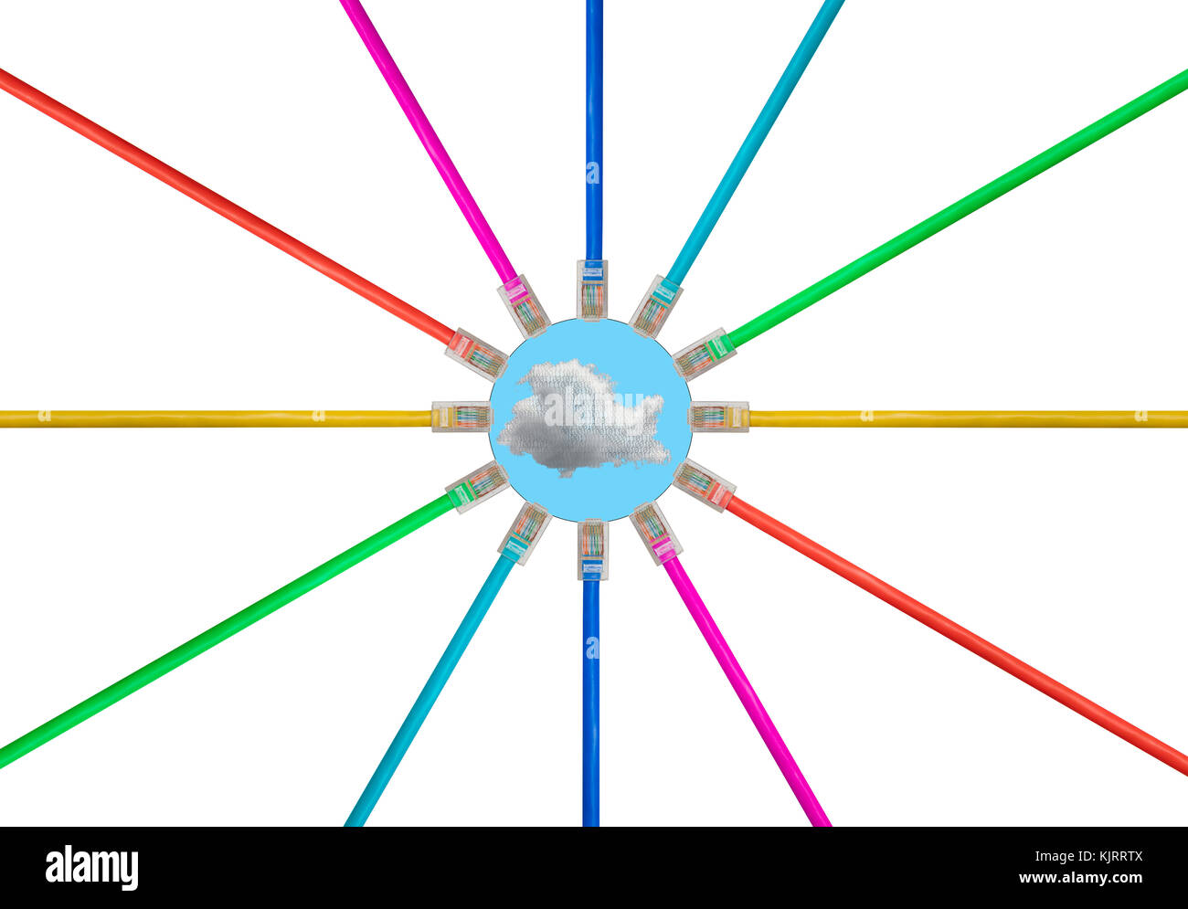 La disposition des câbles Cat5 isolées pour illustrer les connexions internet Banque D'Images