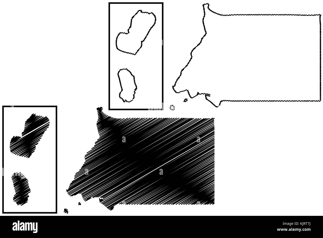 Guinée La guinée carte vector illustration, scribble sketch Guinée équatoriale Illustration de Vecteur