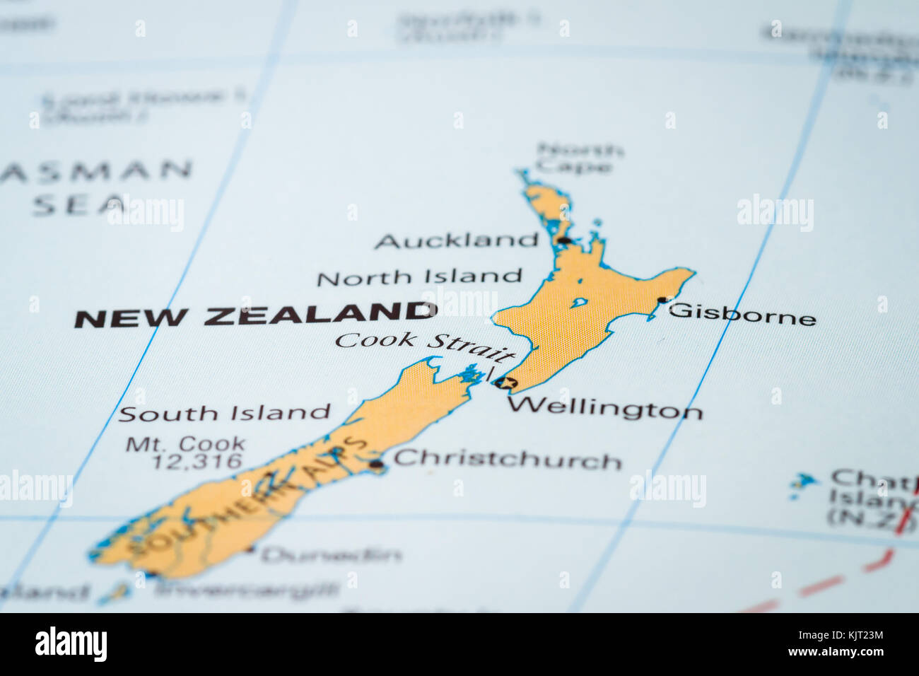Carte du monde avec le pays de la NouvelleZélande à se concentrer Photo Stock Alamy