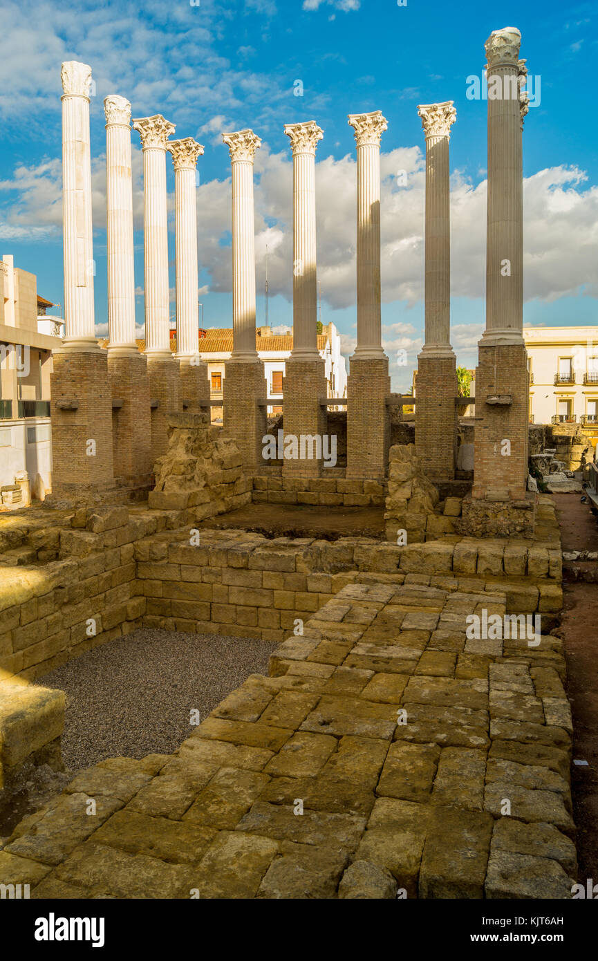 Temple romain, 1er siècle, Cordoue, Andalousie, Espagne Banque D'Images