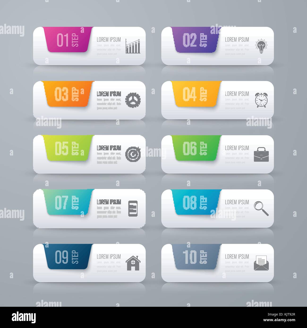 Modèle de conception infographique et concept d'affaires avec 10 options, pièces, étapes ou processus. peut être utilisé pour travailler la disposition d'écoulement, diagramme, nombre d'options Illustration de Vecteur