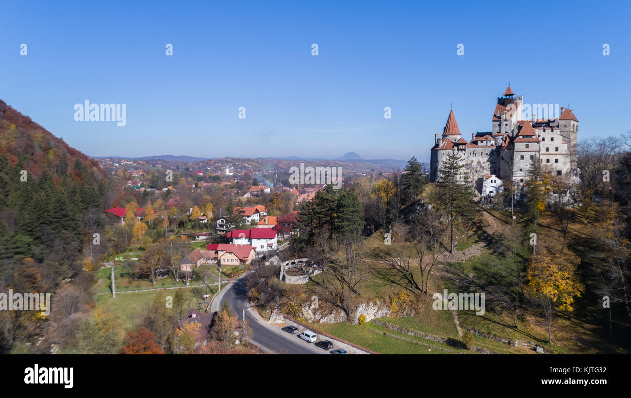 Le château médiéval de sons connus pour le mythe de Dracula. brasov Roumanie Transylvanie. Banque D'Images