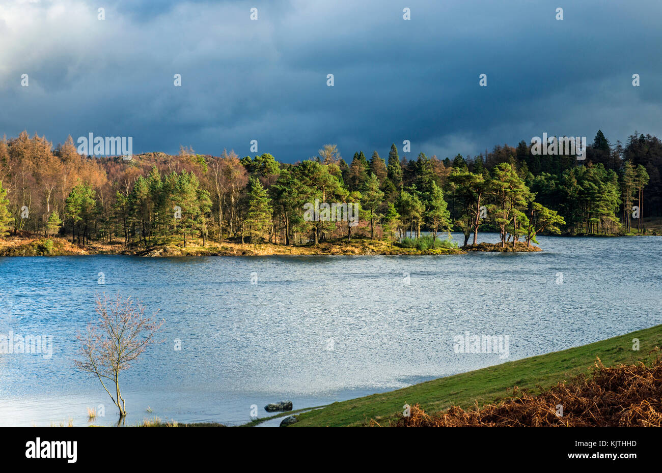 Le Tarn se trouve dans le parc national du Lake District, Cumbria, lors d'une journée d'hiver froide et lumineuse Banque D'Images