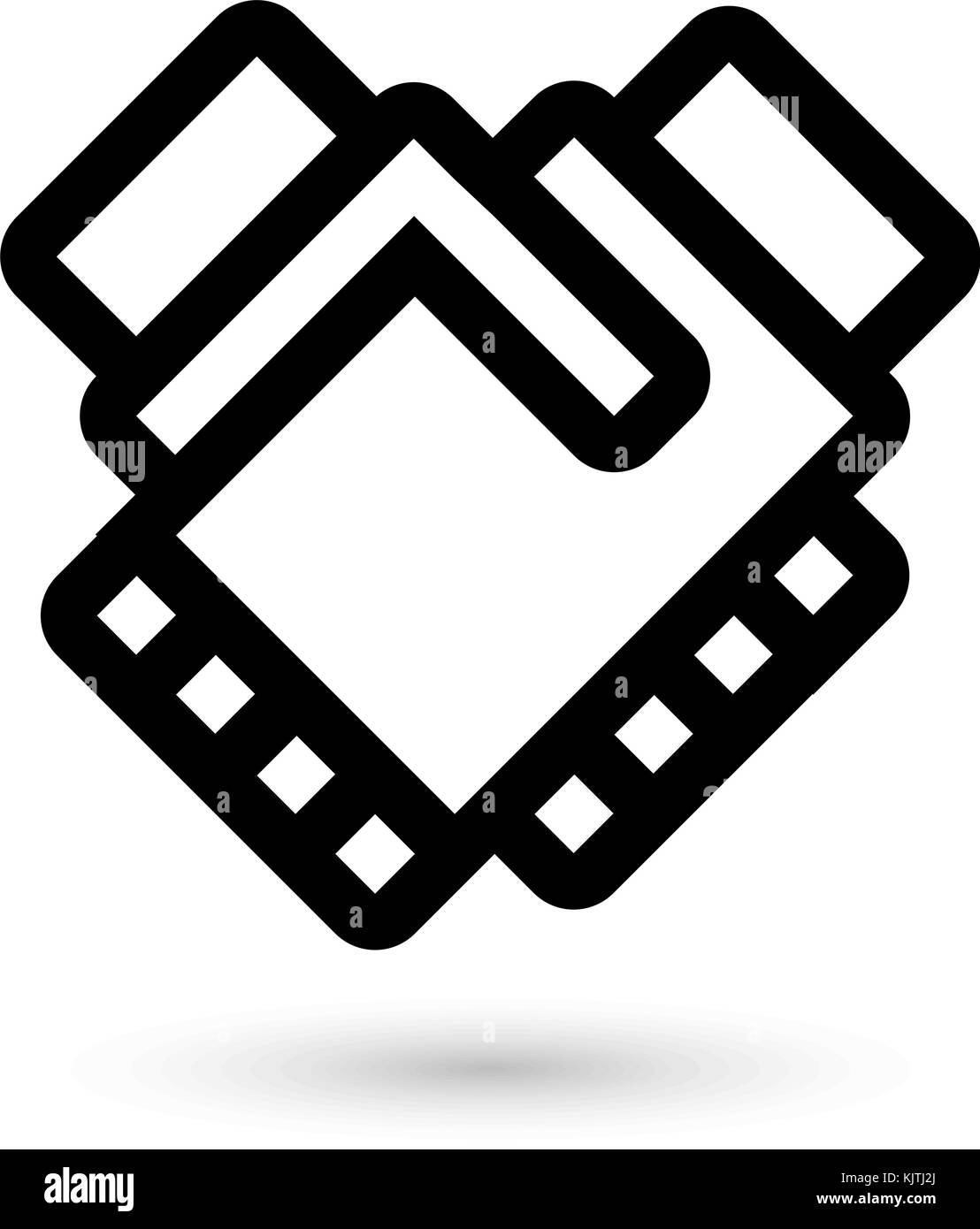 La liaison avec l'icône de télévision linéaire. La conclusion du contrat. funny cartoon style illustration Illustration de Vecteur