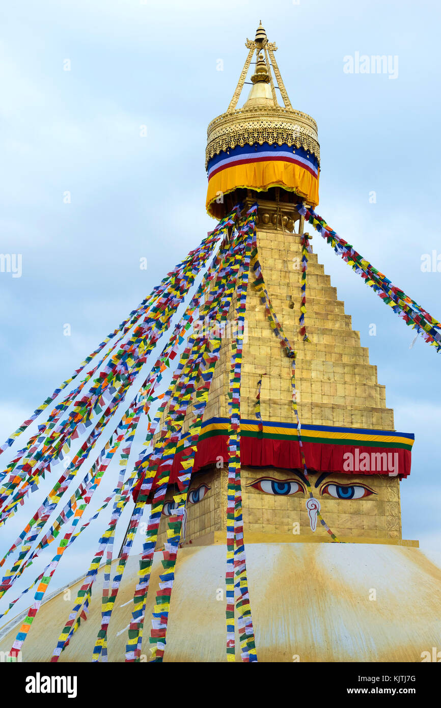 Stupa boudhanath, plus grand stupa asiatique, UNESCO World Heritage site, Katmandou, Népal, Asie Banque D'Images