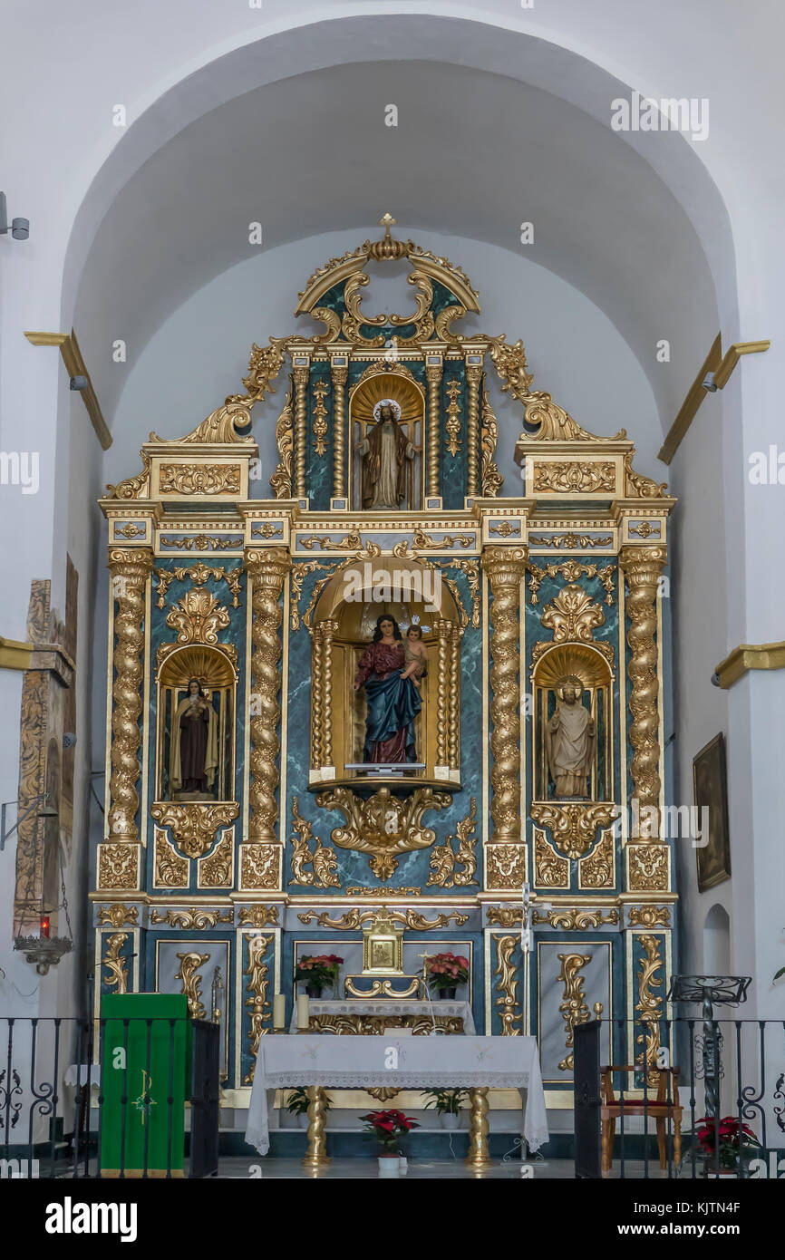 Espagne, Andalousie, Costa del Sol, Canillas de Aceituno, église Notre Dame de Rosario Banque D'Images