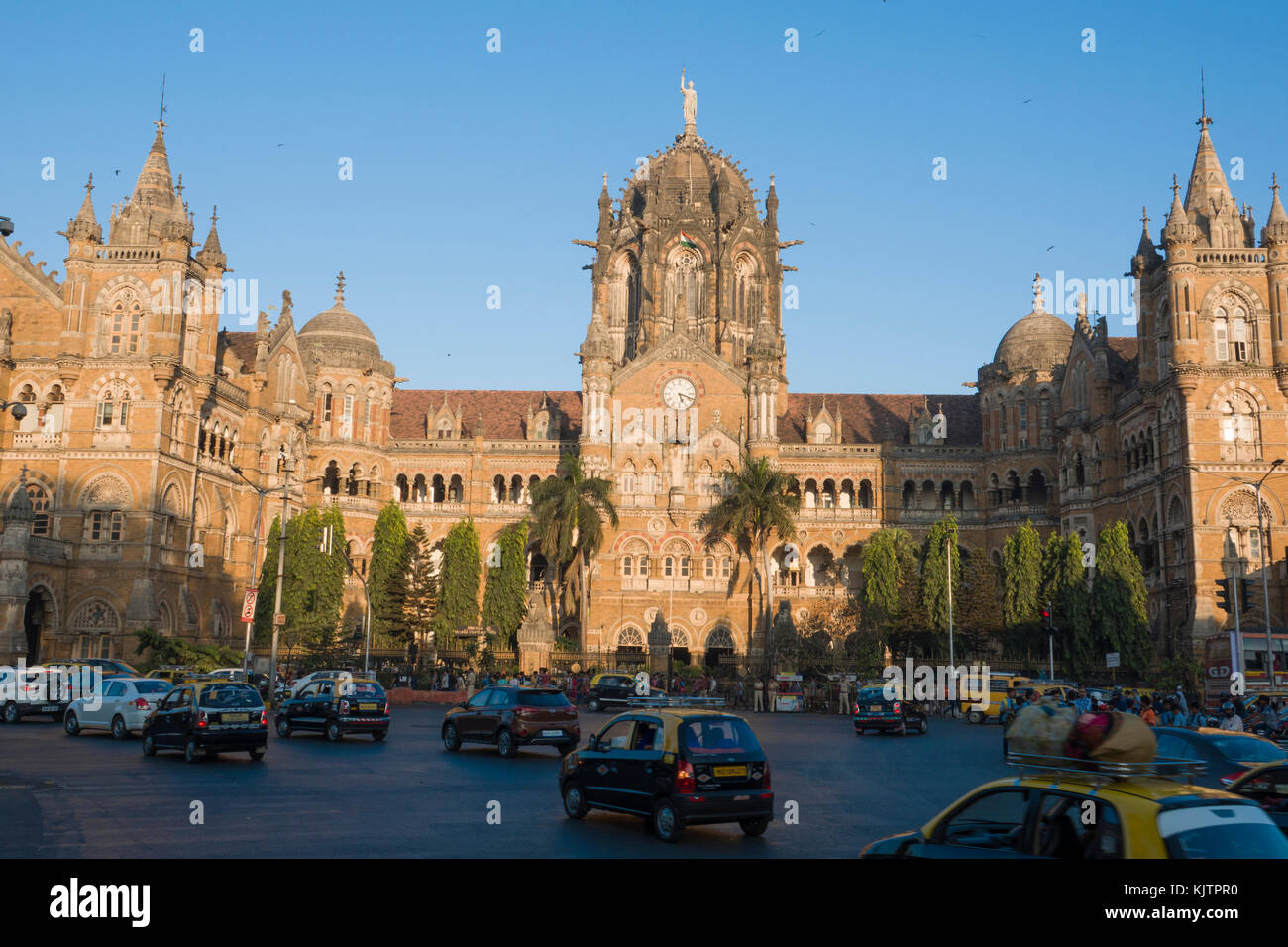 La gare Chhatrapati Shivaji de Mumbai, Inde Banque D'Images