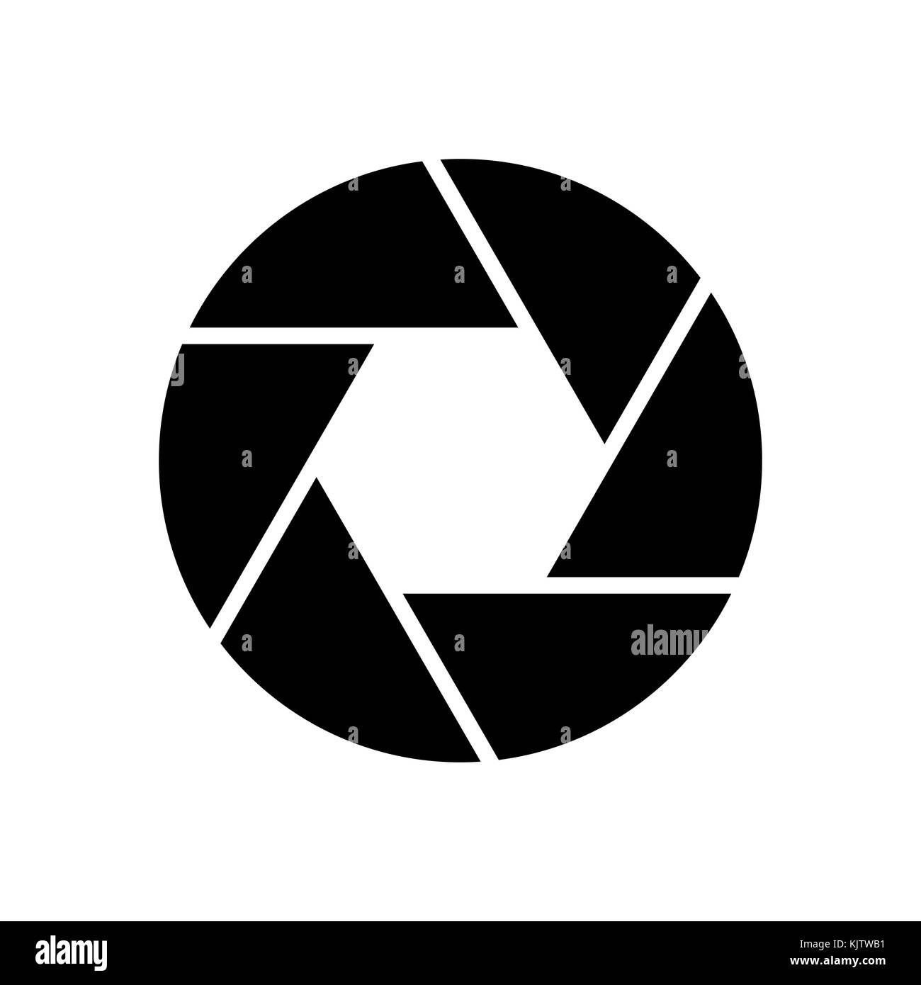 Objectif de l'appareil photo. L'icône Gros plan d'obturation simbol Illustration de Vecteur