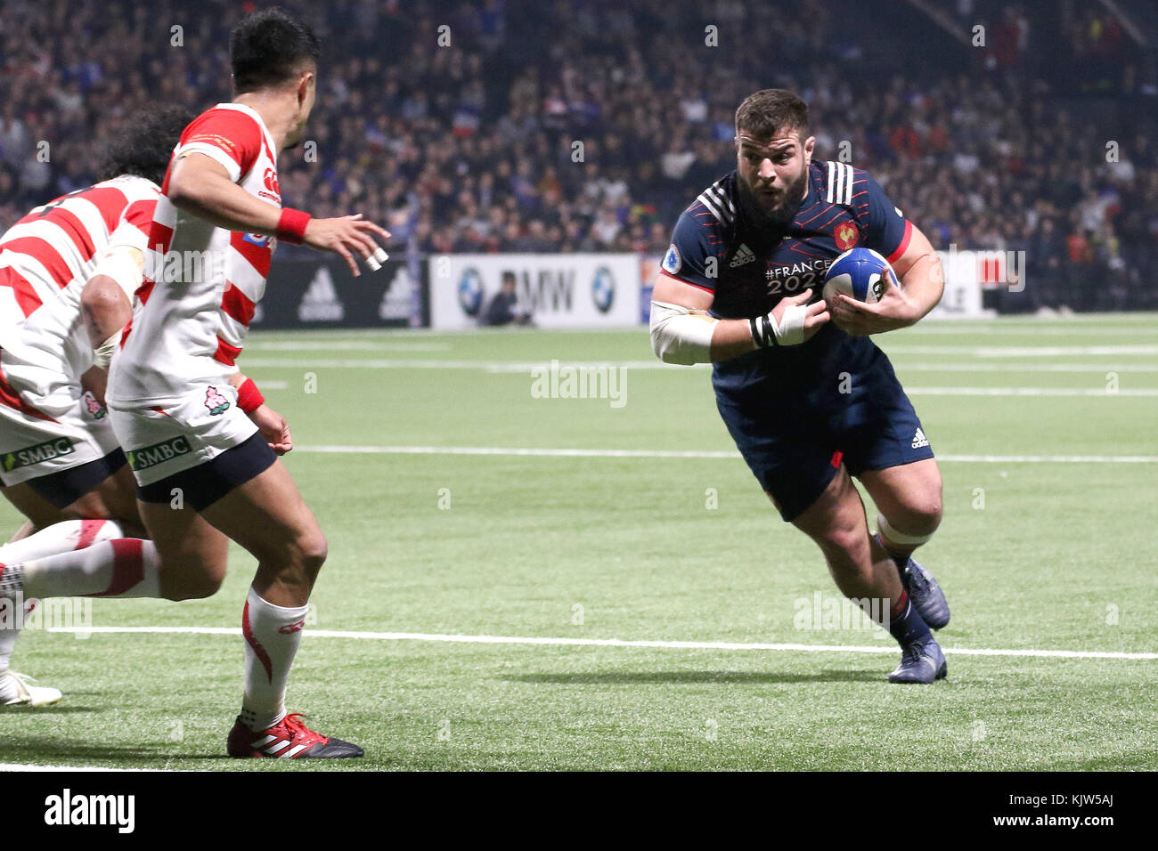 Paris, France. 25Th Nov, 2017. Rabah Slimani en action au cours de l'International test match entre la France et le Japon à U Arena. Crédit : Nicolas Briquet/SOPA/ZUMA/Alamy Fil Live News Banque D'Images