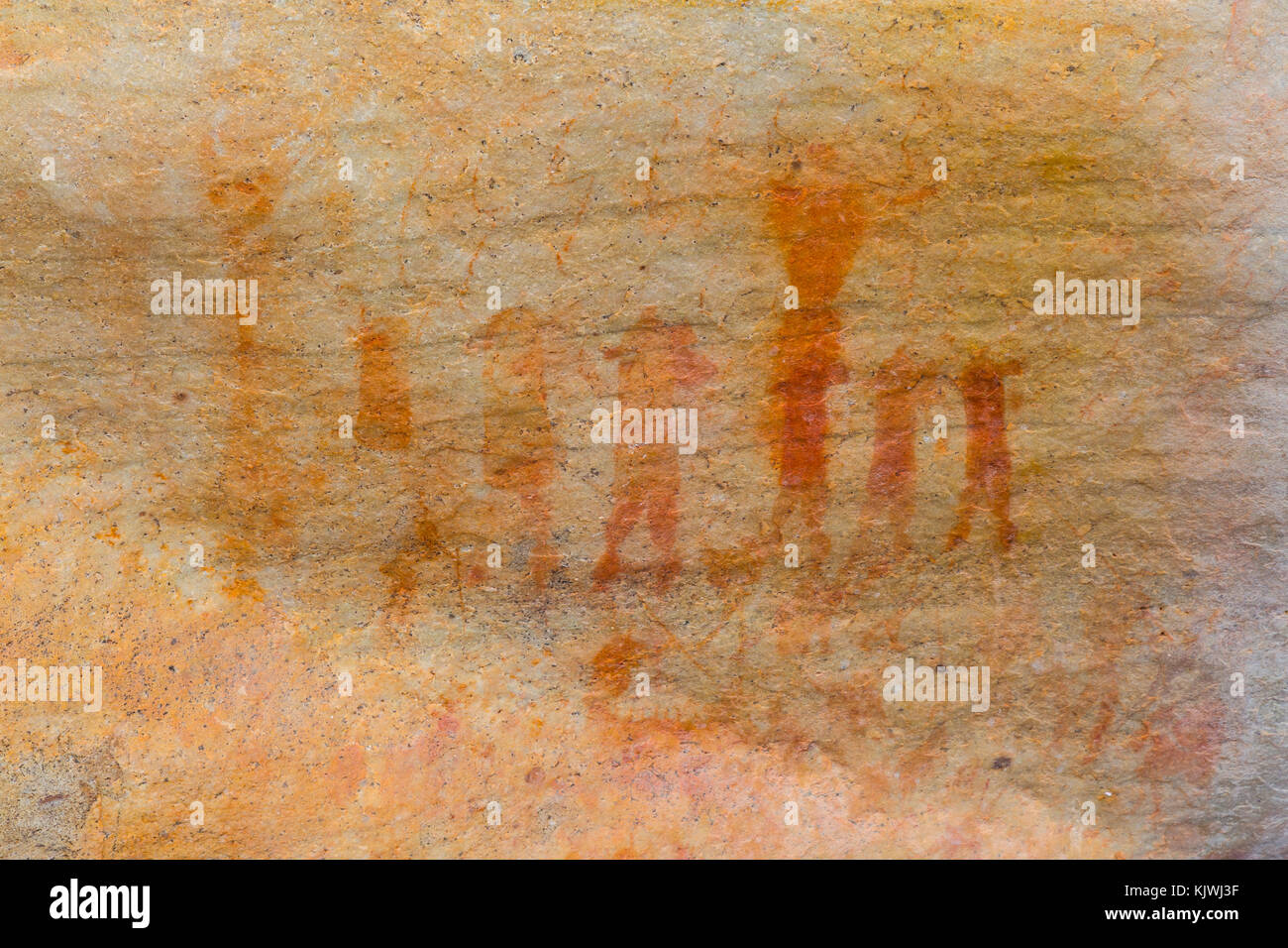 Figures humaines, Sevilla, sentier d'art rupestre bushman clanwilliam, montagnes cederberg, province de Western Cape, Afrique du Sud, l'Afrique Banque D'Images